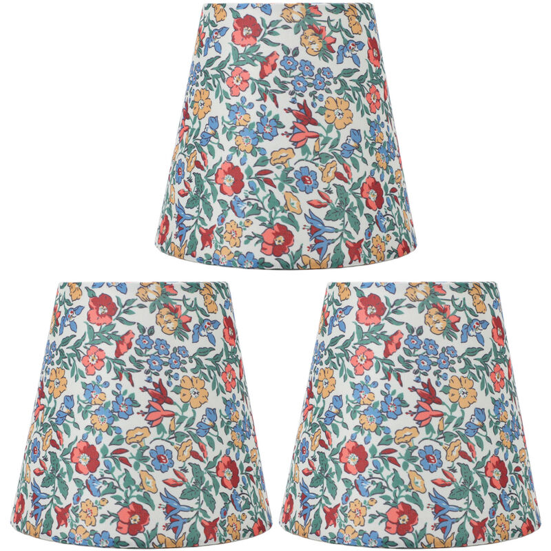Abat-jour conique en tissu à motif floral pour lampadaire ou lampe sur pied avec culot E14 - Sjlerst