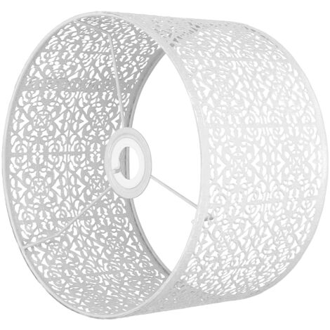Sjlerst – Abat-jour moderne en fer creux 25cm – Hauteur 16cm – Compatible E14 E27 – Décoration intérieure avec motifs sculptés au laser