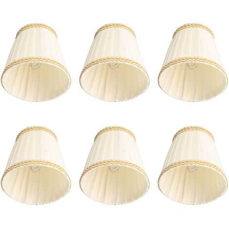 SJLERST Abats-Jour de Lampe en Tissu,Petits Abats-Jour de Lampe,  Clips Monture de Bougie pour Lustre en Cristal, abat-jours E14 pour table de chevet, Bougeoir Lampe de Chevet,6PCS Abat-jour