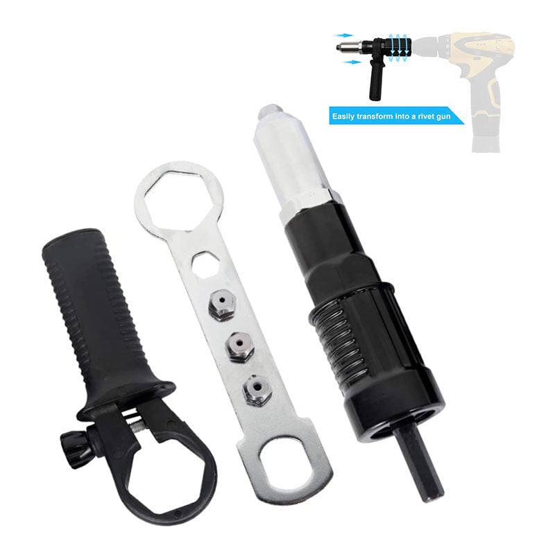 SNQ - Adaptateur de pistolet à riveter électrique Adaptateur de perceuse à riveter Outil d'écrou d'insertion de riveteuse