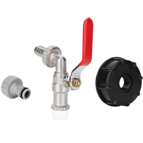 SJLERST Adaptateur de Vanne, Adaptateur de RéServoir IBC, Raccord de Raccord de Bouchon De Tuyau de Robinet D'Eau de Jardin, Robinet en Laiton G1/2po, de Haute Qualité, Petite Taille Et Longue DuréE