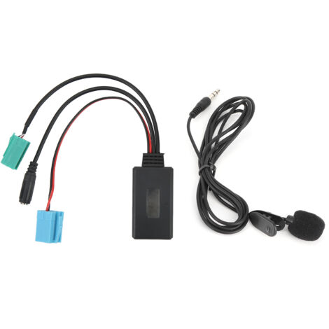SJLERST Adattatore AUX-IN stereo per auto con cavo audio Bluetooth da 6 pin con microfono adatto per Clio/Espace/Megane