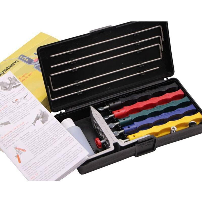 SNQ - Aiguiseurs de Couteaux, Ensemble d'Affûtage à Angle Fixe Pierres à Aiguiser Affuteur Couteau Professionnel pour Couteaux de Cuisine