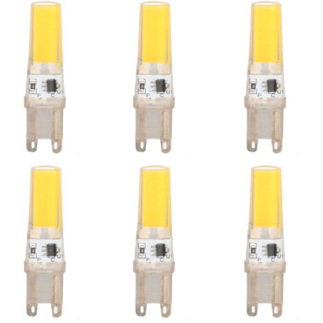 SJLERST Ampoule LED G9, 9W  Halogène Lampe,Cool White 6500k, 500LM G9 LED Sans Scintillement, Dimmable,pour Chambre Salon Cuisine,6PCS [Classe énergétique F]