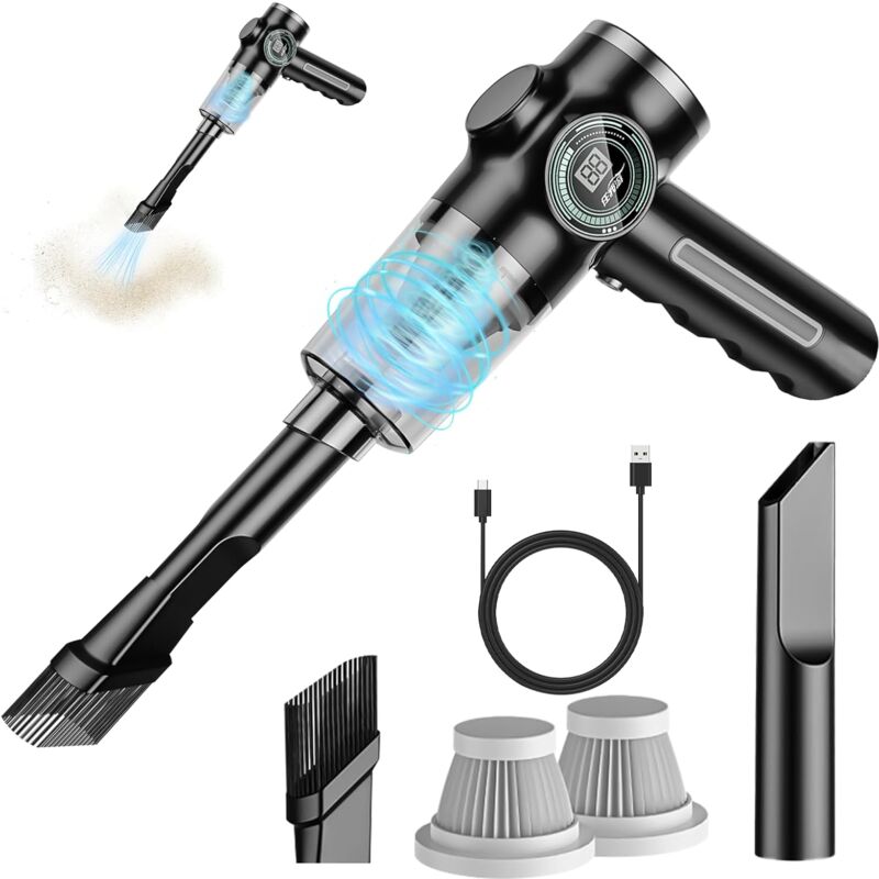 Sjlerst - Aspirateur à Main sans Fil, 290000pa Mini Aspirateur, 2 in 1 Aspirateur Voiture, Aspirateur Portable, Aspirateur de Table, Aspirateur pour