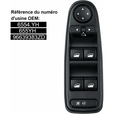 SJLERST Auto Fensterheber Schalter, Auto Fensterheber Hauptschalter Fensterheberschalter 96639383ZD Ersatz für CITROEN C4 GRAND PICASSO