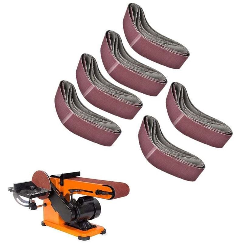 Sjlerst - Bande Abrasive 100 x 915 mm, Bandes Abrasives Mixte ( grains 60/80/100/120/150/180) pour Ponceuses à Bande(6 pcs)