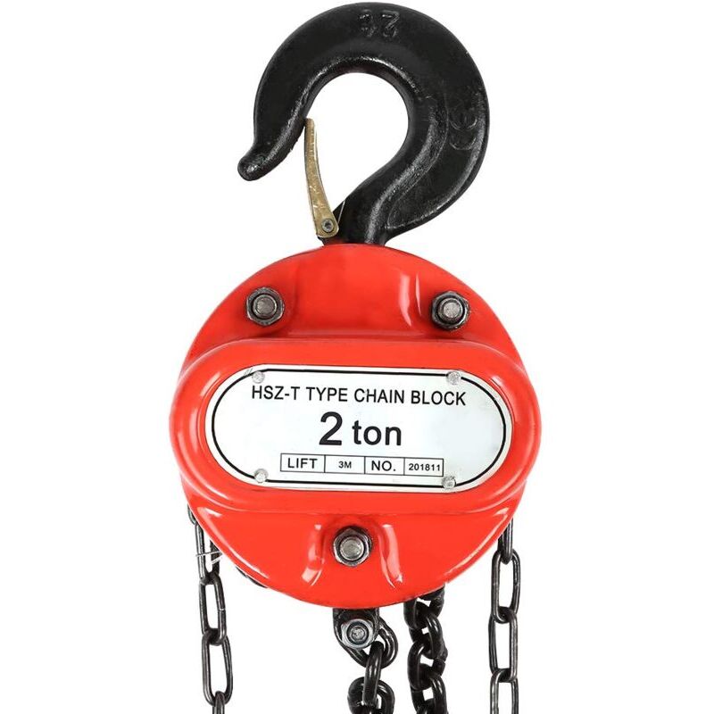SNQ - Bloc de Chaîne, 2T Chaîne Extracteur Bloc Automne Chaîne Palan Outils à Main Chaîne de Levage avec Crochet Levier à Cliquet Poulie de Levage 3