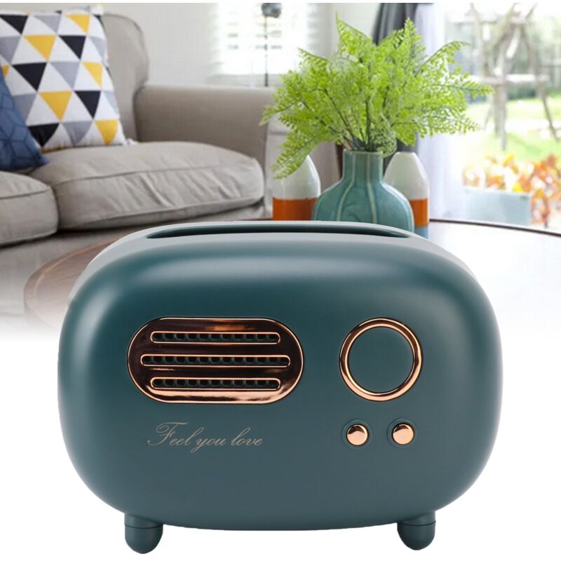 SJLERST Boîte à Mouchoirs Radio Rétro, Galvanoplastie Antidérapante Innovante pour Table de Salle de Bain, Table de Chevet