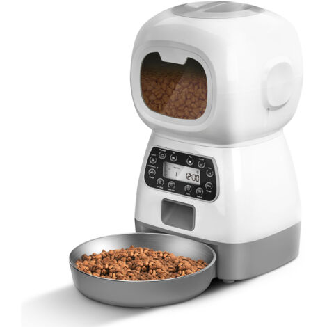 SJLERST Bol Automatique Pour Animal De Compagnie Timing Enregistrement Vocal Contrôle Par Téléphone Chat Chien Distributeur De Nourriture Pour Intérieur 3.5L Adaptateur