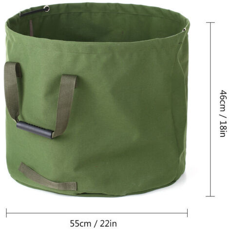SJLERST Borsa da giardino pieghevole in tela, riutilizzabile, resistente all'acqua, per rifiuti di foglie da giardino