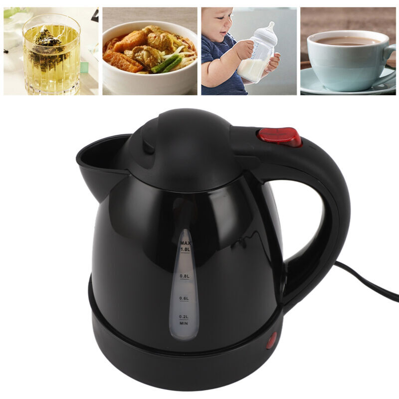 SNQ - Bouilloire électrique 150 w 1 l Black Road Chaudière à eau chaude Doublure en acier inoxydable Arrêt automatique Bouilloire à thé Prise de