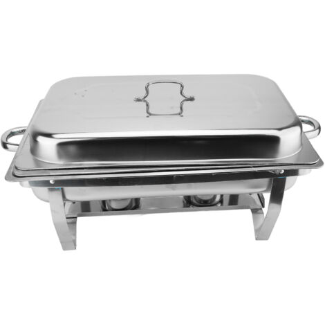 SJLERST Buffet en acier inoxydable, avec couvercle et support de fixation pour restaurant et maison
