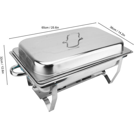 SJLERST Buffet in acciaio inox con coperchio e staffa di montaggio per ristoranti e abitazioni