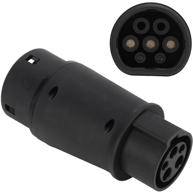 Sjlerst - Câble de charge électrique type 1 vers type 2,Adaptateur de chargeur de voiture,16A/32A 7.2 kW,Adaptateur de chargeur type 1 vers type 2