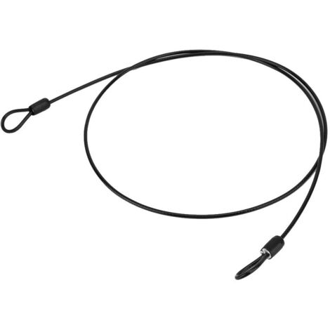 Sjlerst – Câble de sécurité en acier inoxydable pour vélo – Boucles à double extrémité – Longueur 100 cm – Résistant et léger – Antivol moto noir