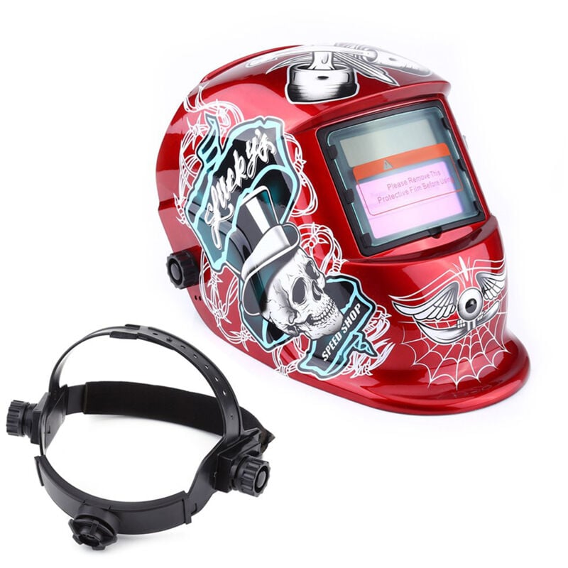 Sjlerst - Masque de soudage crâne à mise au point variable sombre avec filtre lcd à assombrissement automatique pour soudeur tig mig MMA,HHD-107