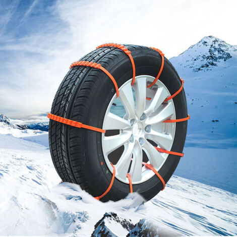 SJLERST Catene da neve per auto, 20 pezzi universali regolabili per pneumatici invernali con guanti per trazione di emergenza su neve, fango e sabbia