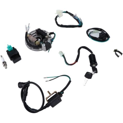 SJLERST CDI-Zündspule, Zündkerzenkabelbaum, Magneto-Stator-Kit für 50ccm bis 140ccm Kickstarter Dirt Bikes, Pit Bikes und ATVs