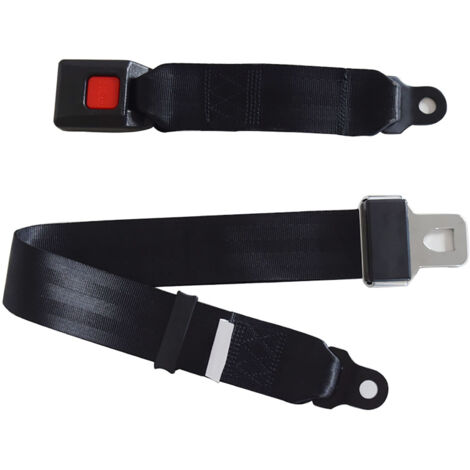 SJLERST Ceinture de sécurité noire confortable à 2 points, 2 pièces, sangle de sécurité réglable universelle pour voiturette de Golf, voiture, Bus scolaire