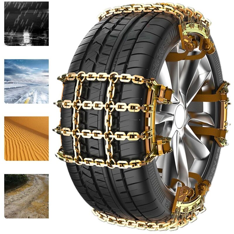 Chaîne à neige, Pneu de voiture Chaîne à neige suv Véhicule Boue d'urgence en acier inoxydable Sangle antidérapante - 1pc 215-285mm - Sjlerst