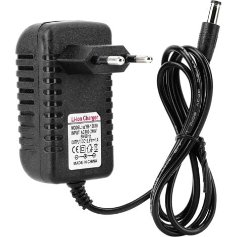 SJLERST Chargeur Universel, Adaptateur 16.8 V / 1 A Chargeur Adaptateur Secteur Li-ION Adaptateur Multi Tension Adaptateur Chargeur Remplacement AC (UE)