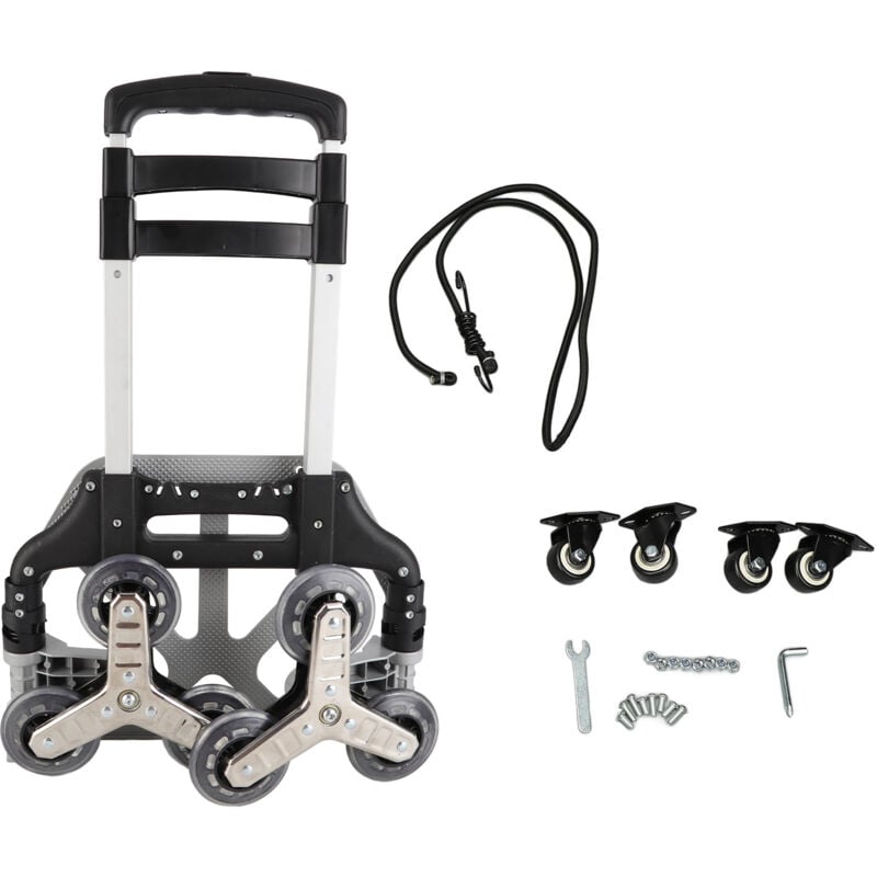 Chariot de courses robuste pour escalade d'escalier, chariot pliable portable pour déménagement avec roues universelles - Sjlerst