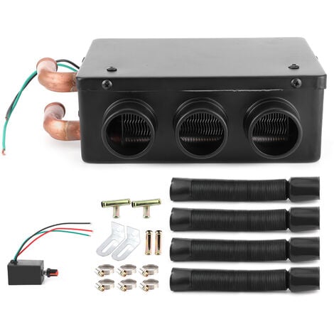 SJLERST Chauffage de voiture 12V 50W avec 3 trous, chauffage rapide pour l'hiver, élimination du givre, accessoires pour intérieur de voiture, peu bruyant
