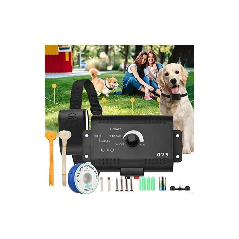SNQ - Cloture Electrique pour Animaux, Collier Anti Fugue Chien Électrique Automatique Dressage Chien avec Collier et 300m de Fil Kit