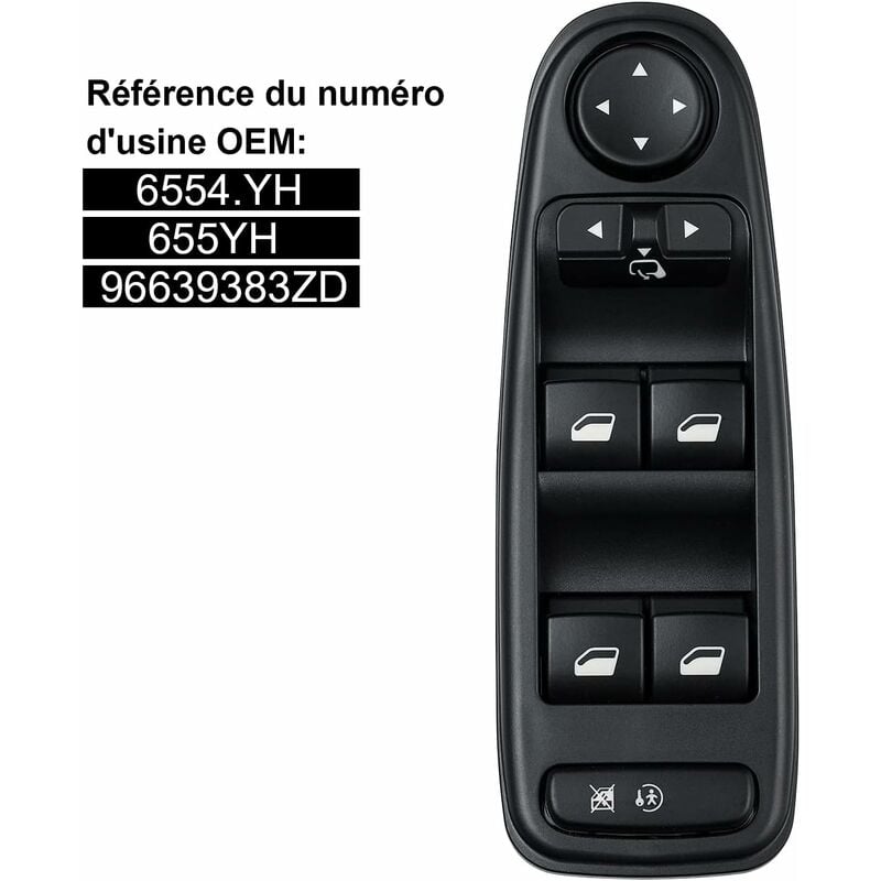 Sjlerst - Commande Leve Vitre C4 Picasso 6554.YH Commutateur Interrupteur Bouton Lève Vitre Pour Citroen C4 Grand Picasso