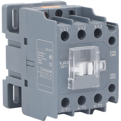 SJLERST Contacteur AC à 3 pôles, basse tension 25A, Rail DIN, compresseur à condensateur pour moteur HVAC, 220V