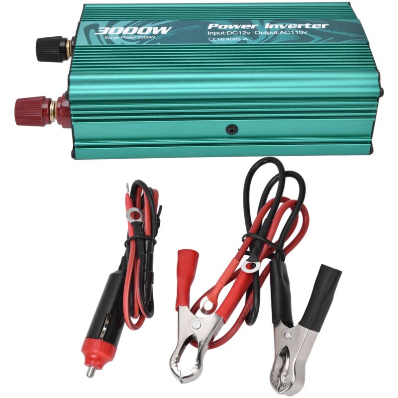 Sjlerst - Convertisseur dc à ac en alliage d'aluminium, réparation intelligente de l'onduleur sinusoïdal, inverseurs de puissance 300W 12V à 110V