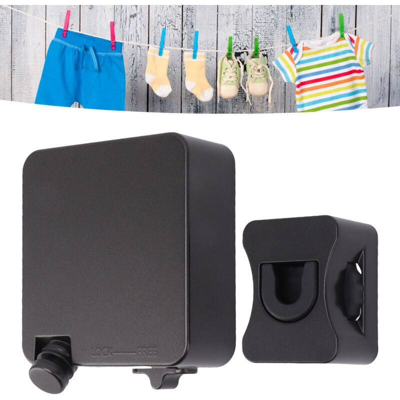 Corde à Linge Rétractable, 6M Corde à Linge Robuste en Acier Inoxydable 304 Corde à Linge Portable Réglable à Fixation Murale pour Voyage à Domicile