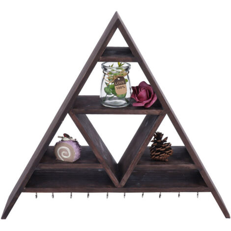SJLERST Corner Shelf, Industrial Style, Wall Shelf, Triangular Storage Rack, Crystal Wall Display, Home Decor for Office and Home