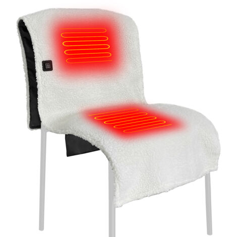 SJLERST Coussin de chaise chauffant électrique Sherpa à température réglable pour chaise, canapé