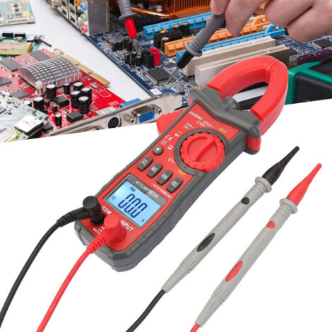 SJLERST Digitales Zangenamperemeter, multifunktionales digitales Zangenamperemeter und Voltmeter für elektrische Prüfungen (AC/DC), zur Messung von Effektivwerten von Widerstand und Frequenz sowie von