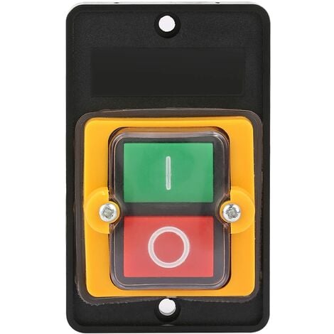 SJLERST Drucktastenschalter, Maschinenschalter Sicherheitsschalter Taste AC 220V / 380V 10A eingebettet Wasserdichte und staubdichte EIN/AUS-Taste Nullspannungsschalter in mechanischen