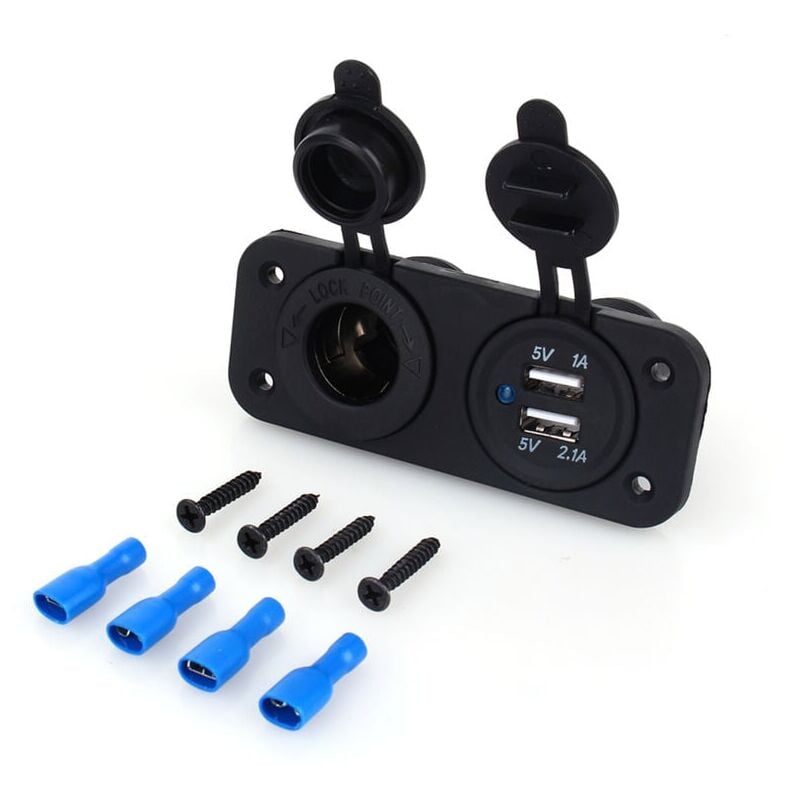 Image of SNQ - Dual usb Auto Auto Allume-zigarette Buchse Splitter 12V Chargeur Power Adapter Outlet