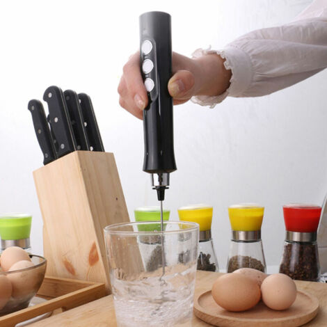 SJLERST Elektrischer Milchaufschäumer, USB-wiederaufladbarer Milchaufschäumer und Mini-Schneebesen mit 3 einstellbaren Geschwindigkeitsstufen für Kaffee, Sahne, Cappuccino, Latte, Cocktails, Säfte