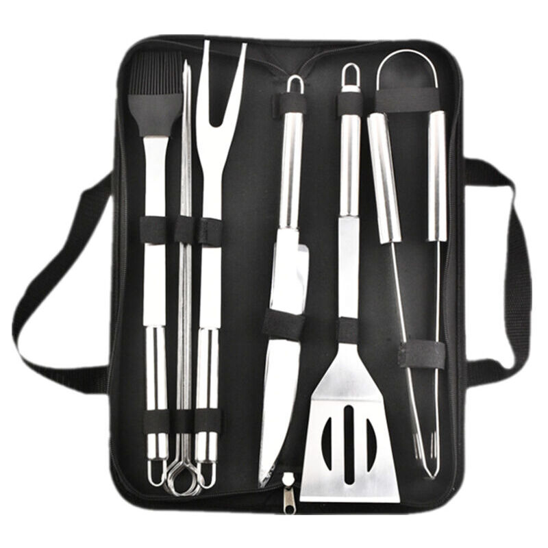 SNQ - Ensemble de Barbecue - Kit d'accessoires pour Barbecue à Gaz, Charbon, Ensemble Ustensiles Professionnels en Acier de Cuisine, Avec Étui