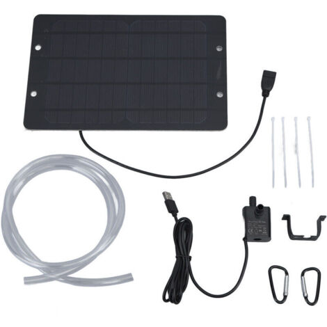 SJLERST Ensemble de pompe de fontaine à eau solaire 6V 10W USB pompe à eau de fontaine solaire pour bain d'oiseaux jardin piscine d'arrière-cour