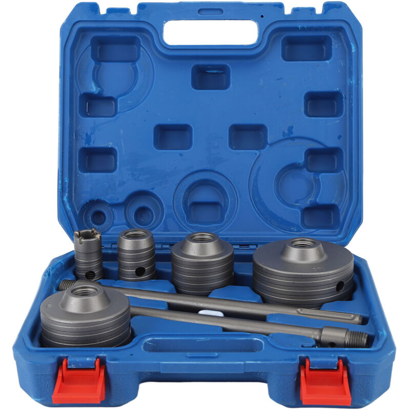 Sjlerst - Ensemble de Scie Cloche à Béton, 9 Pièces pour Ouvre-trou de Ciment en Béton, 30/40/65/80/100 Mm, Coupe-trou Creux en Acier au Tungstène