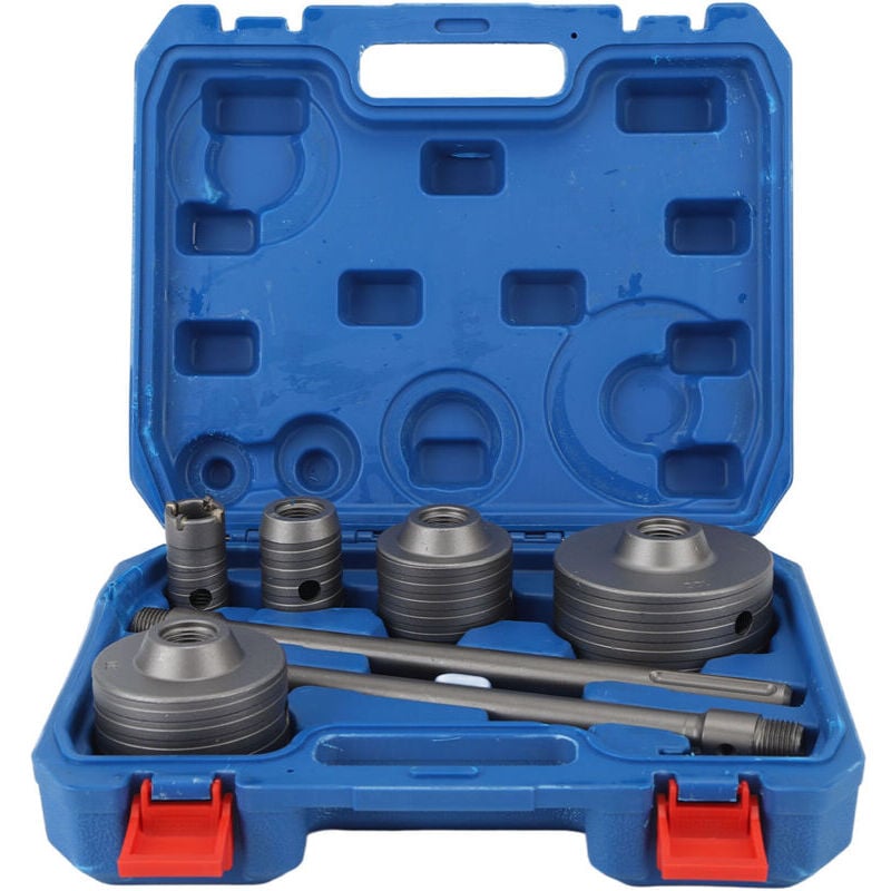 Ensemble de Scie Cloche à Béton, 9 Pièces pour Ouvre-trou de Ciment en Béton, 30/40/65/80/100 Mm, Coupe-trou Creux en Acier au Tungstène avec Boîte