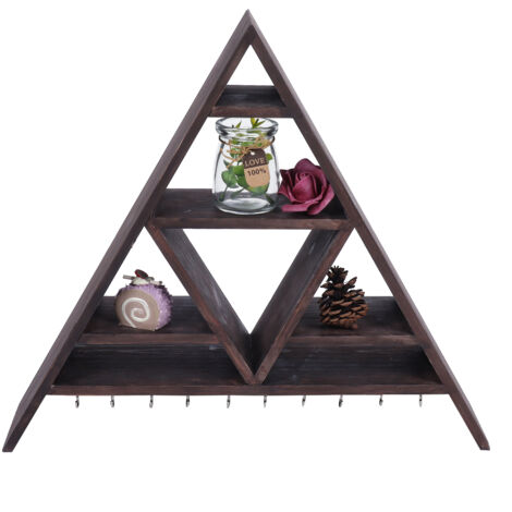 SJLERST Étagère d'angle, Style Industriel, Étagère Murale,Support de rangement triangulaire, présentoir mural en cristal, décoration de la maison pour le bureau et la maison