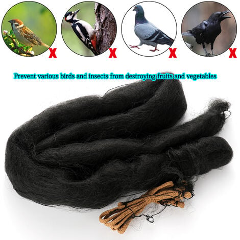 Filet anti-oiseaux extra anti-oiseau en nylon noir, protection