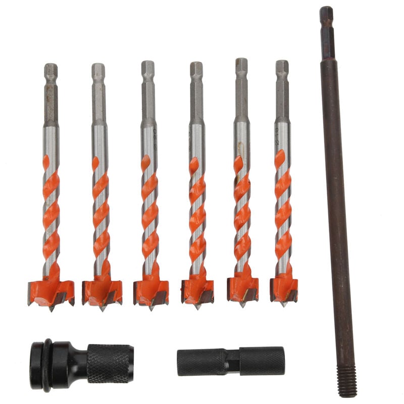 Foret Forstner 6 pcs, Finition Sophistiquée, Dureté élevée et Résistance à L'usure, Jeu de Forets de Positionnement de 16-25 Mm, Foret à Filetage