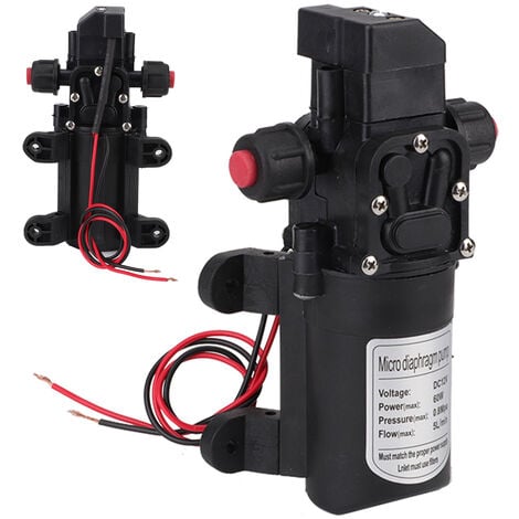 SJLERST Hochdruck Wasserpumpe, 12V 60W Druckpumpe Hohe Druck Selbstansaugend Pumpe Membranpumpe 5L/Min Hohe Druck fr Gartensprinklern Wasserhhnen Wohnwagen