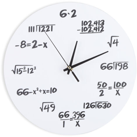 SJLERST Horloge murale 3D décoration horloge formule mathématique pour chambre d'enfants pépinière décor à la maison