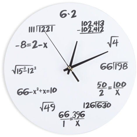 SJLERST Horloge murale 3D décoration horloge formule mathématique pour chambre d'enfants pépinière décor à la maison