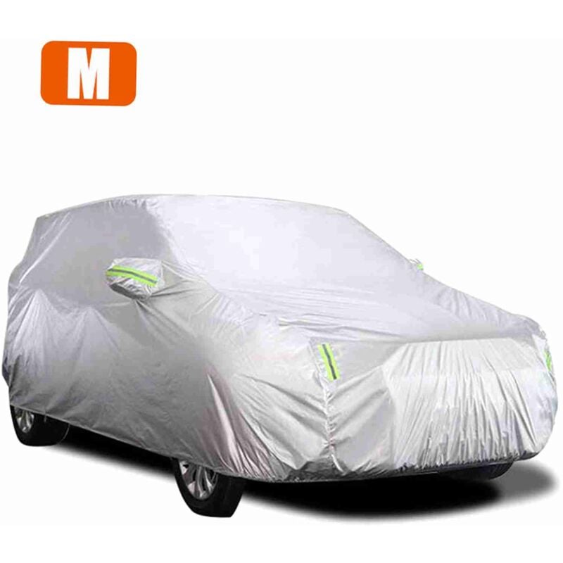 Housse de voiture complète pour berline avec bande réfléchissante, protection solaire, anti-poussière, uv, résistante aux rayures, universelle m
